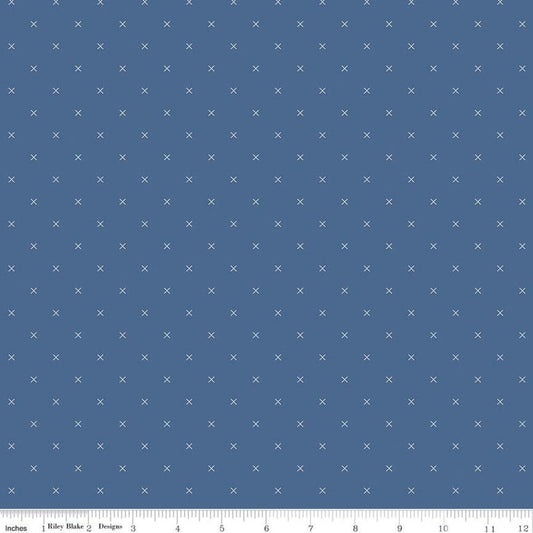 Bee Cross Stitch Denim Lori Holt for Riley Blake