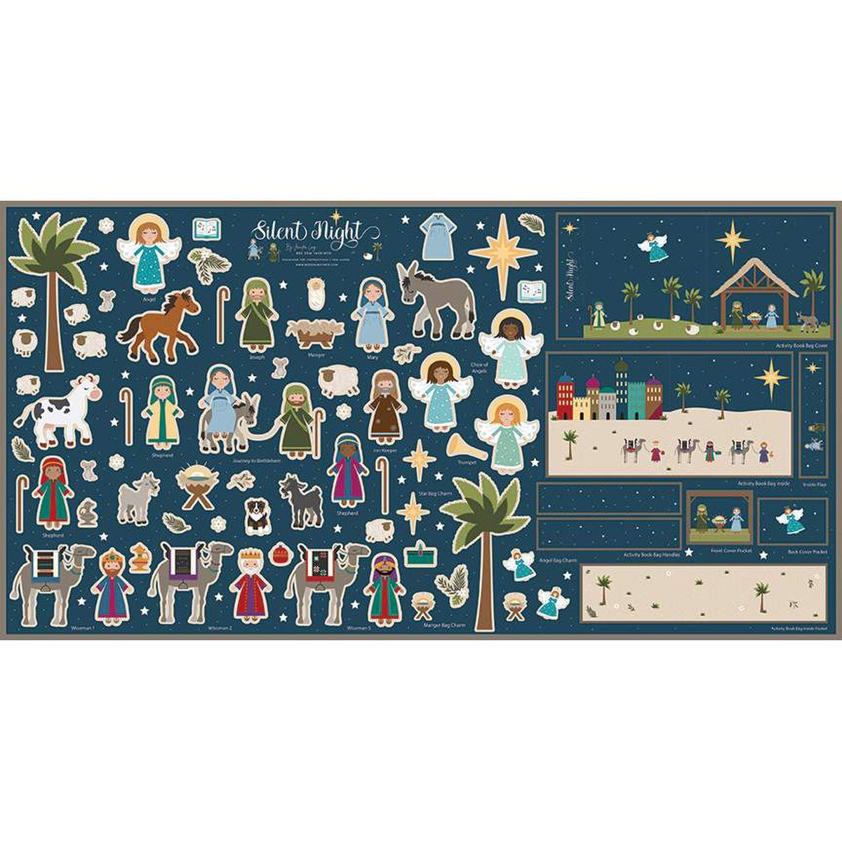 Silent Night Felt Panel Felt Doll and Bag Set by Jennifer Long of Bee Sew Inspired for Riley Blake Designs