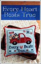 Every Heart Beats Annie Beez Folk Art True Cross Stitch Pattern