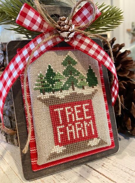 Tree Farm Spool by Crafty Bluebonnet Designs Cross Stitch Pattern