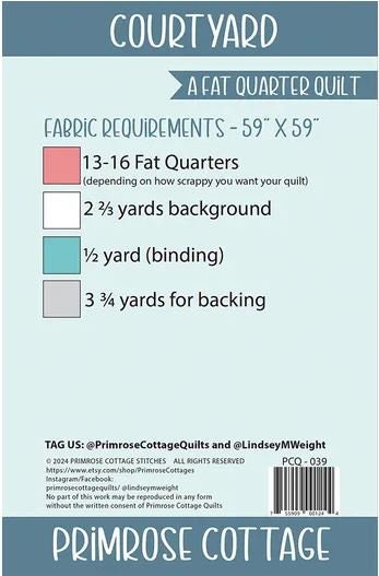 Primrose Cottage Quilts Courtyard Quilt Pattern