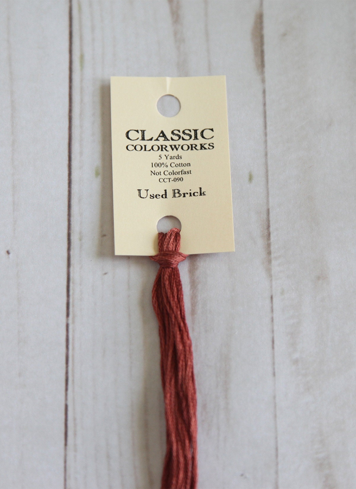 Used Brick Classic Colorworks Hand-Dyed 6-strand 100% cotton cross stitch and embroidery floss.