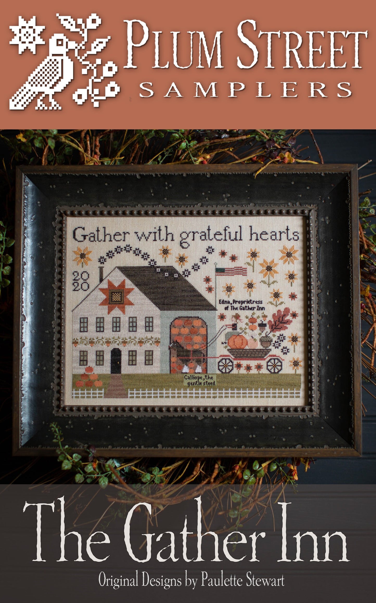 The Gather Inn Cross stitch chart from Plum Street Samplers