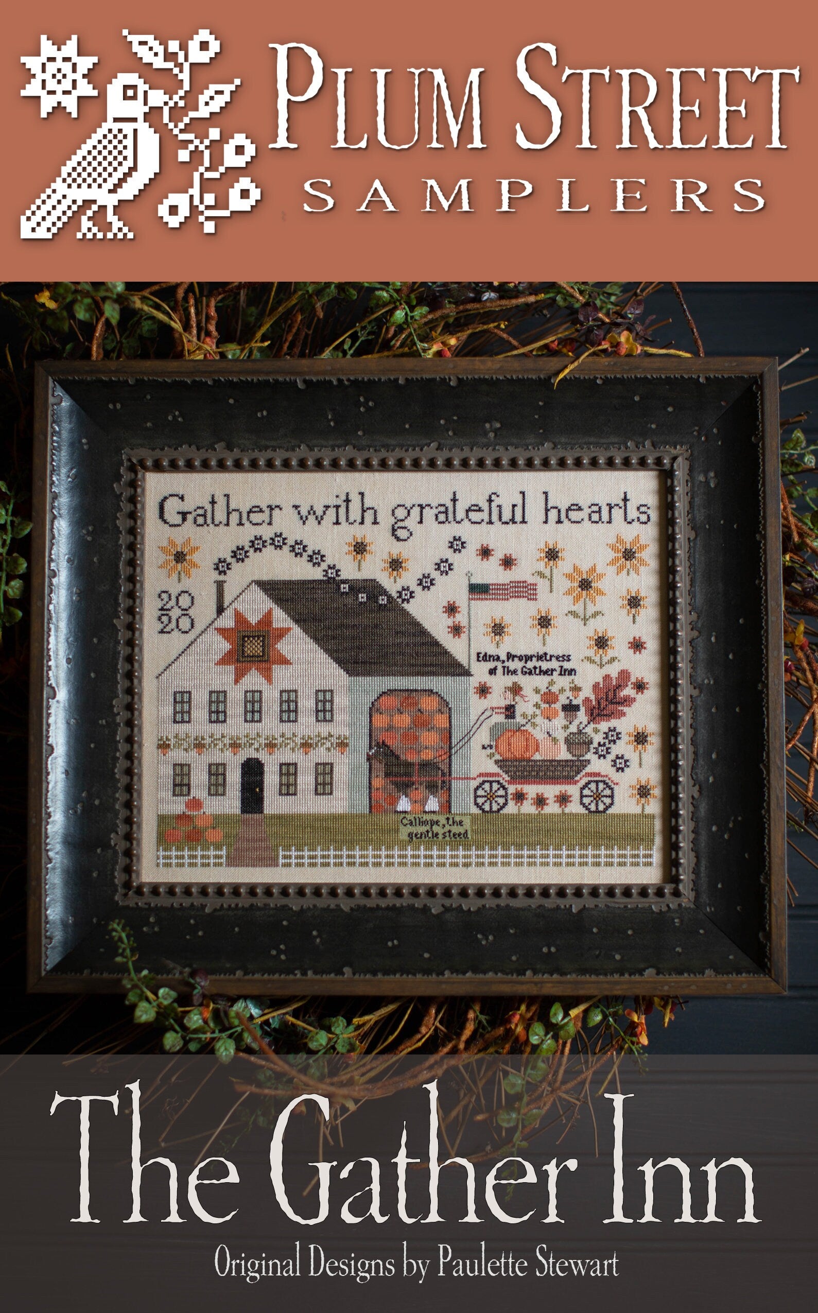 The Gather Inn Cross stitch chart from Plum Street Samplers