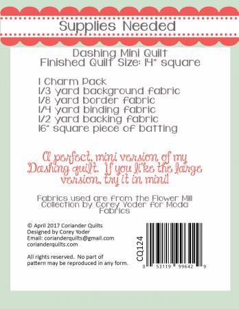 Dashing Mini Quilt Pattern Coriander Quilts
