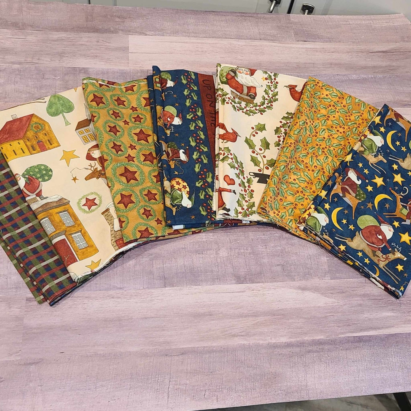 Up on the Housetop Snowflake 7 half yard Bundle by Teresa Kogut for Riley Blake Designs
