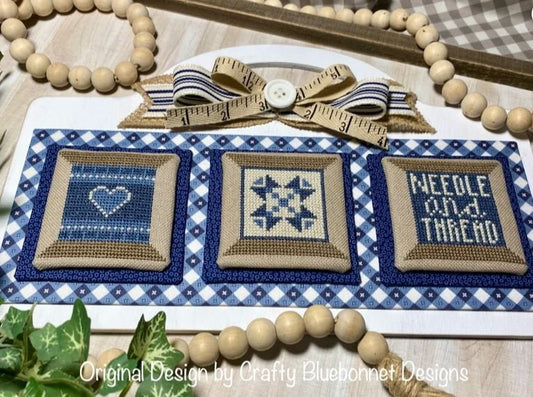 Sewing Spool Trio (Set Two) by Crafty Bluebonnet Designs Cross Stitch Pattern