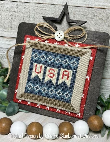 USA Banner Spool by Crafty Bluebonnet Designs Cross Stitch Pattern