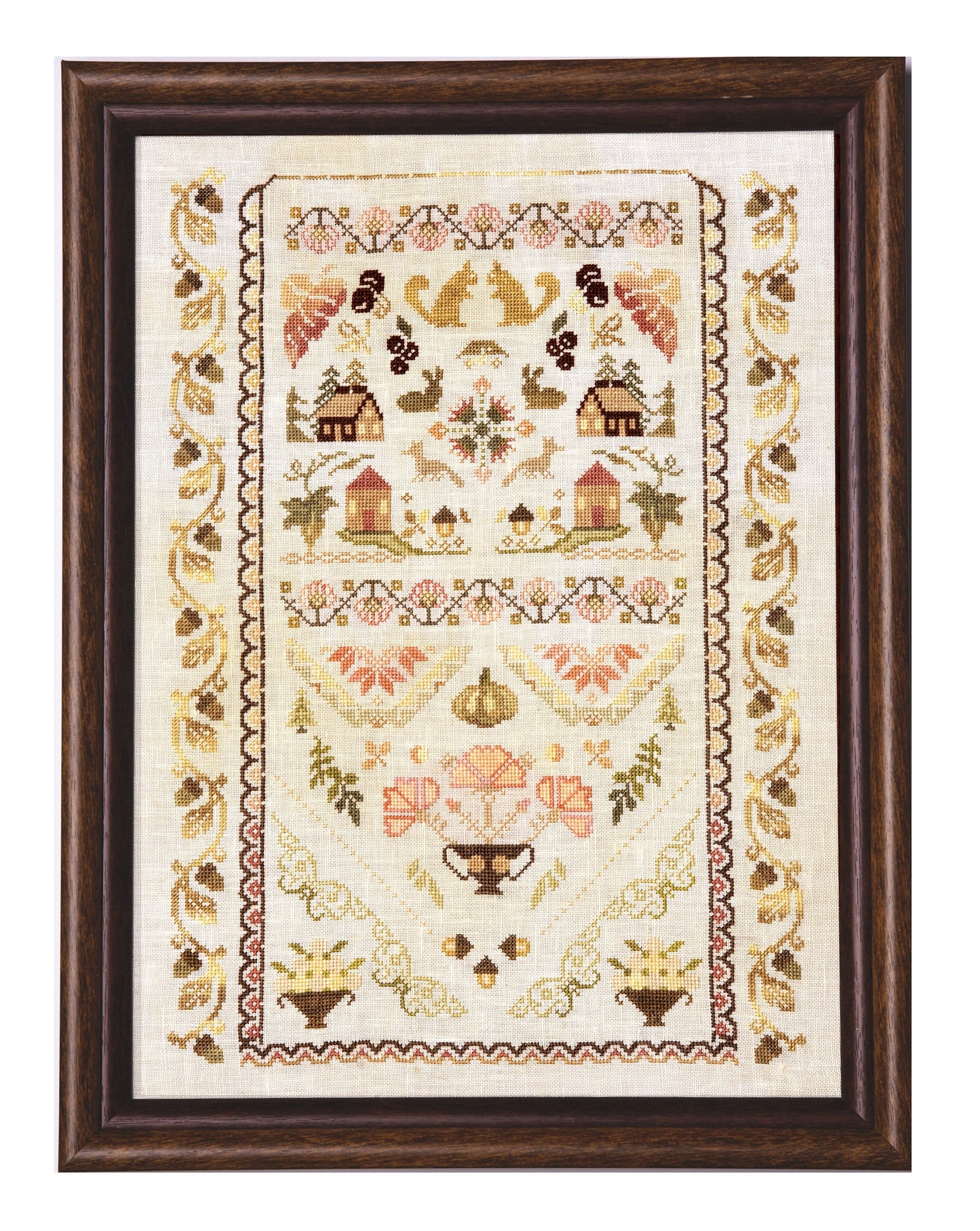 Autumn Band Sampler by Samplers and Primitives Cross Stitch Pattern