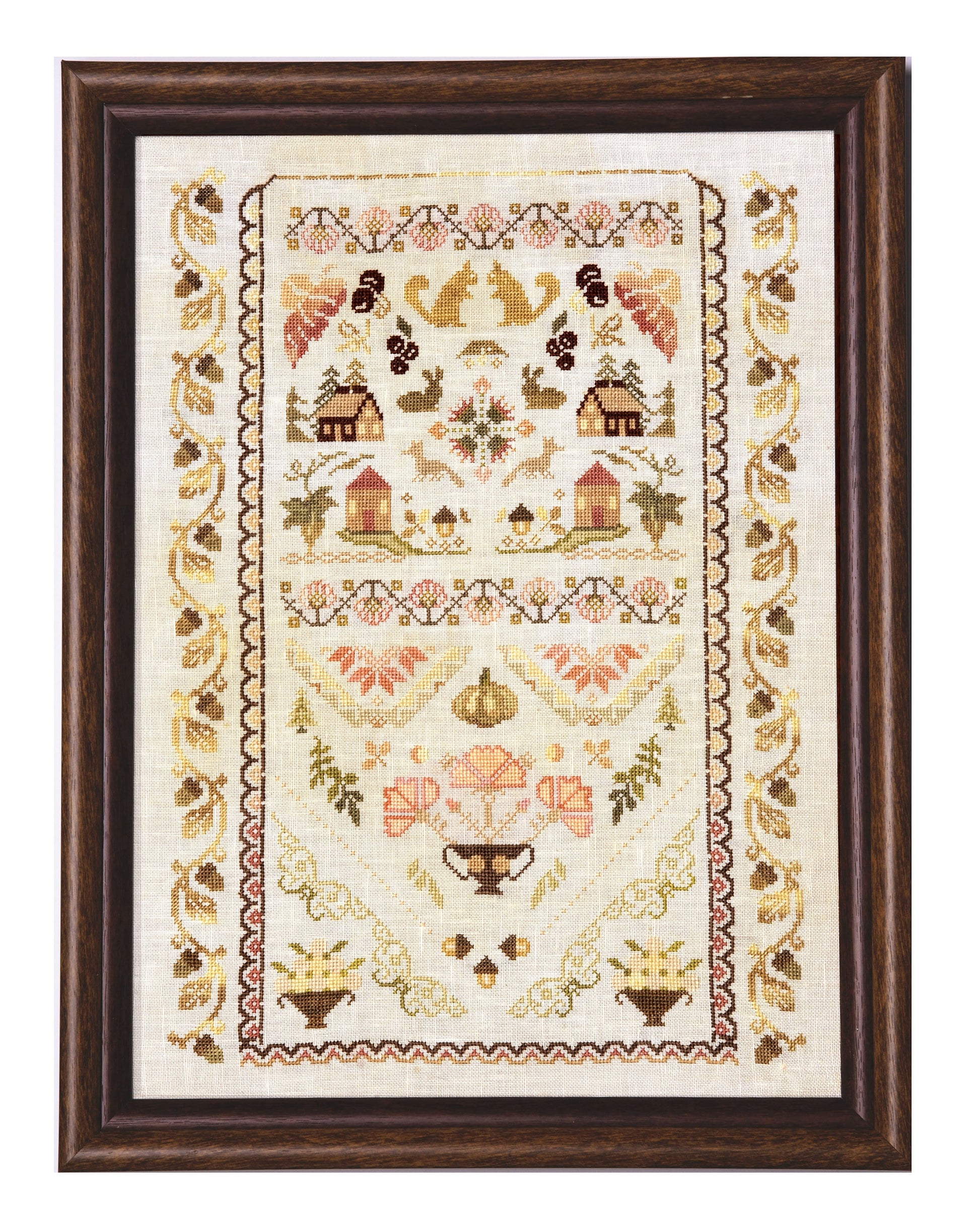 Autumn Band Sampler by Samplers and Primitives Cross Stitch Pattern