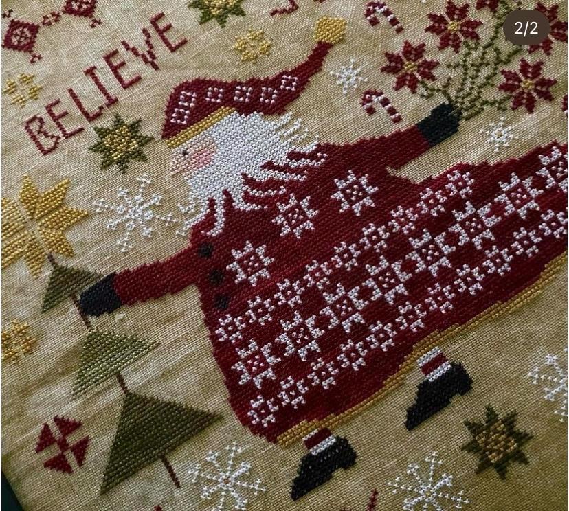 Santa's Patchwork Cloak Pansy Patch Quilts and Stitchery Cross Stitch Pattern