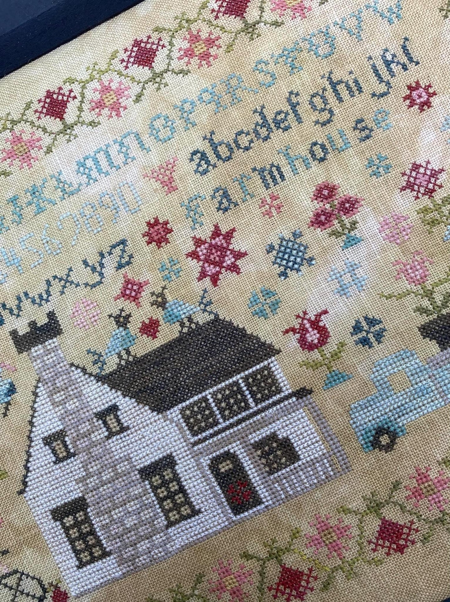 Vintage Farmhouse Sampler Pansy Patch Quilts and Stitchery