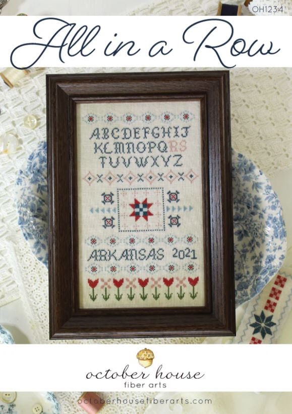 All in a Row October House Fiber Arts Cross Stitch Pattern
