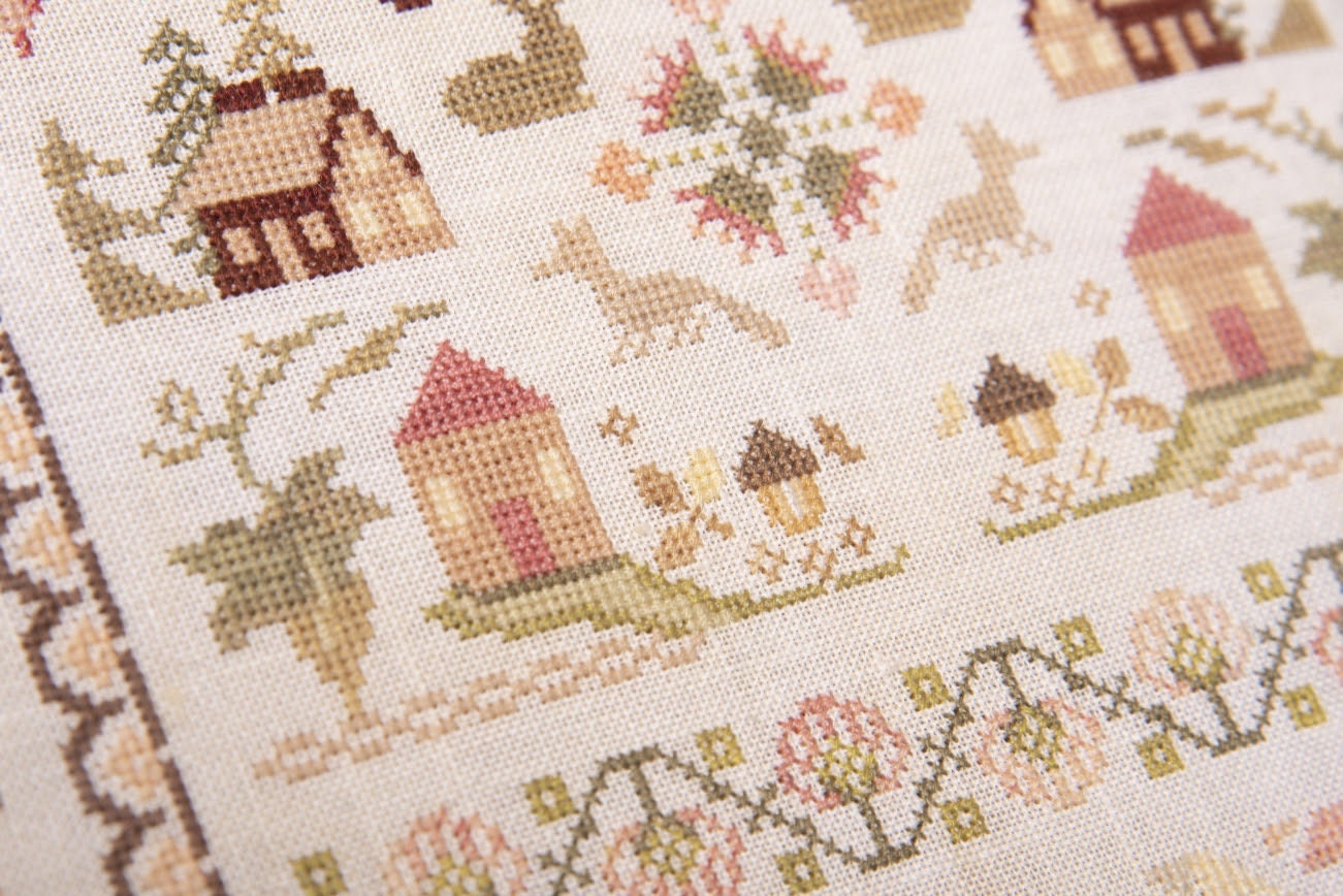 Autumn Band Sampler by Samplers and Primitives Cross Stitch Pattern