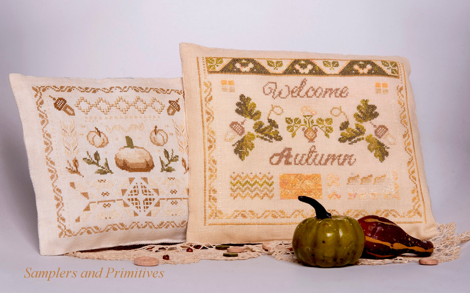 Welcome Autumn by Samplers and Primitives Cross Stitch Pattern