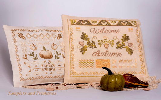 Welcome Autumn by Samplers and Primitives Cross Stitch Pattern