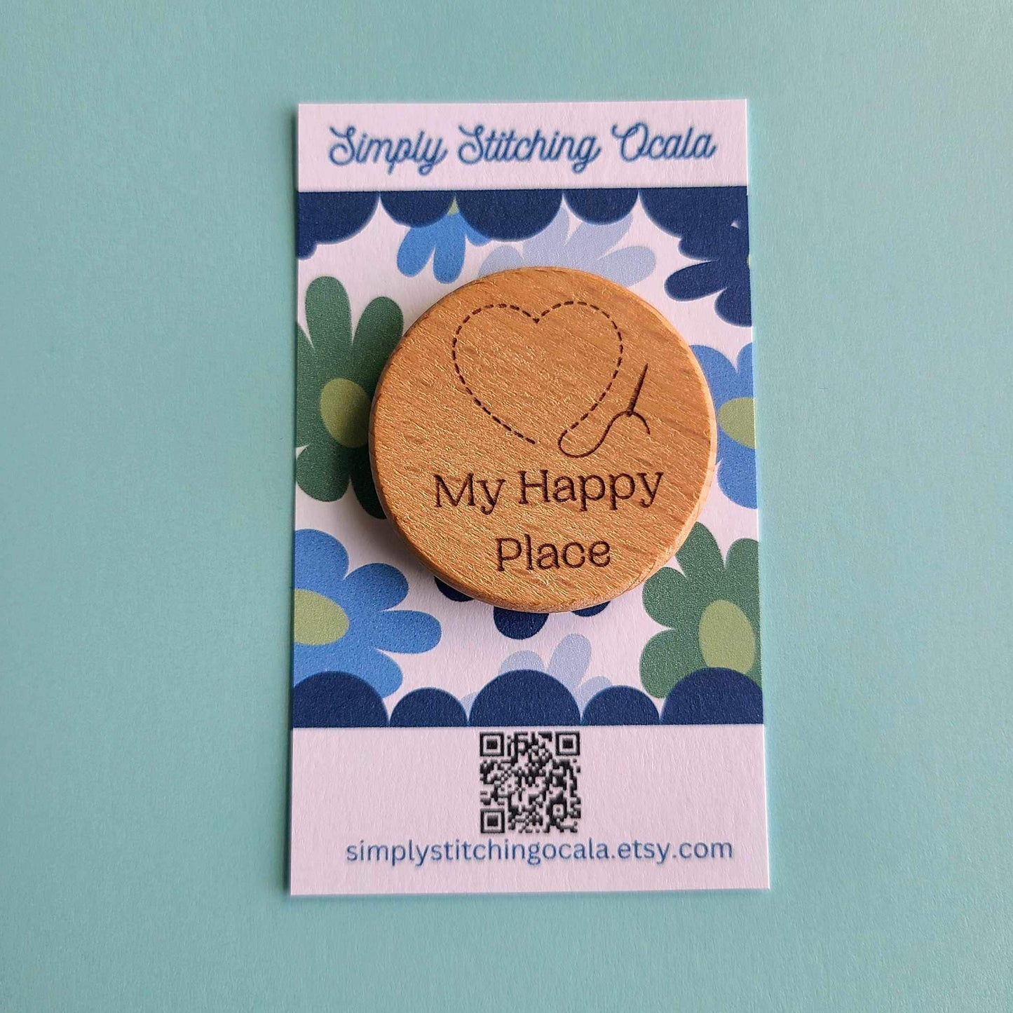 My Happy Place Needle Minder Cross Stitch