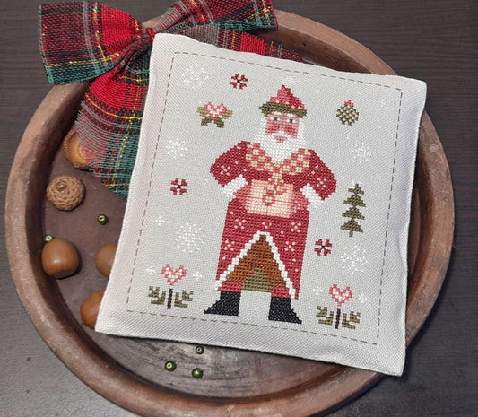 Patchwork Santa by Samplers and Primitives Cross Stitch Pattern