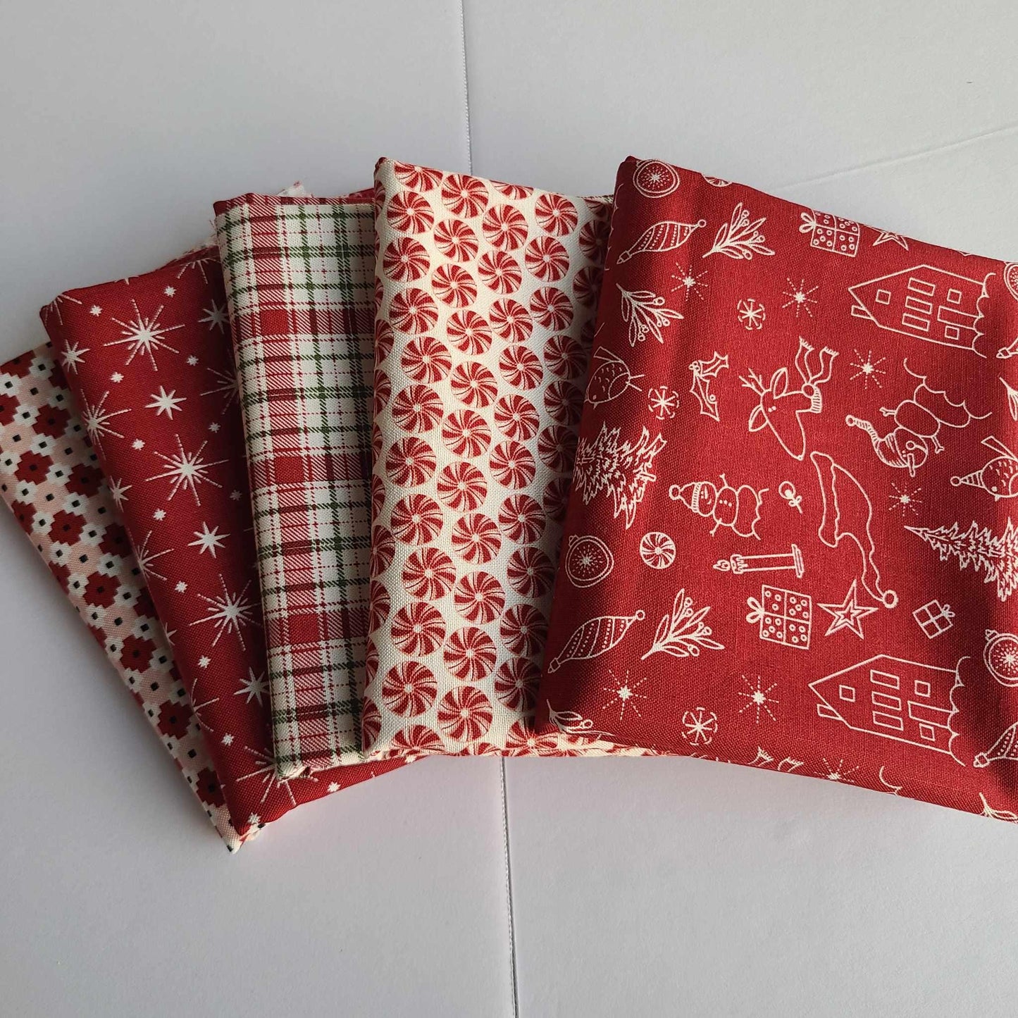Christmas Is In Town by Sandy Gervais Half Yard Bundle by Riley Blake Red Colorway