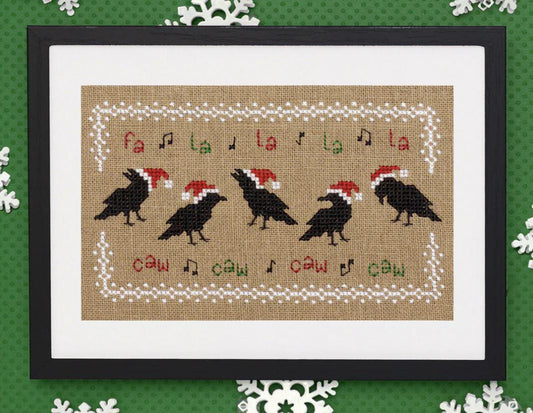 Fa La La Caw Caw by Lola Crow Cross Stitch Pattern