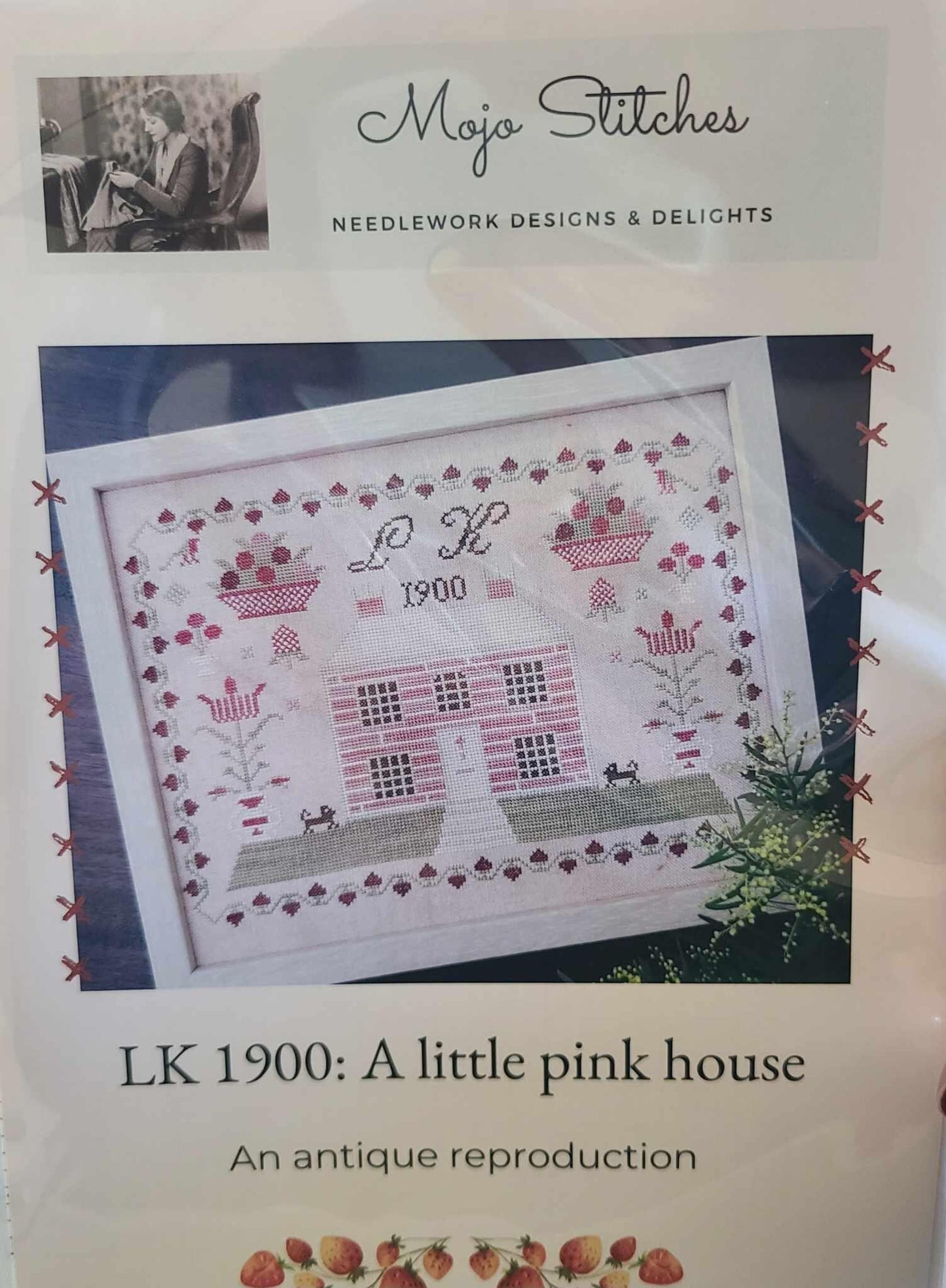 A little Pink House Mojo Stitches Cross Stitch Pattern
