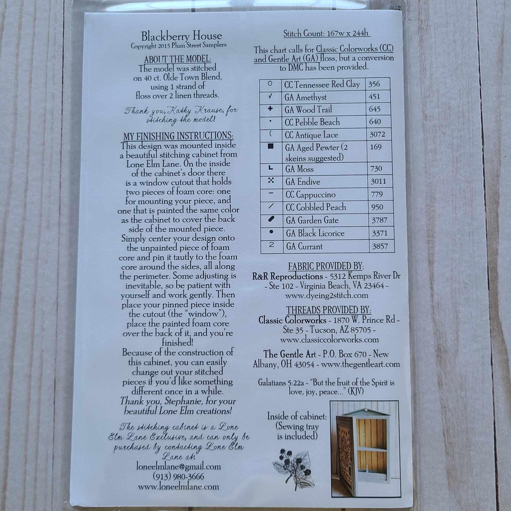 Blackberry House Cross stitch chart from Plum Street Samplers