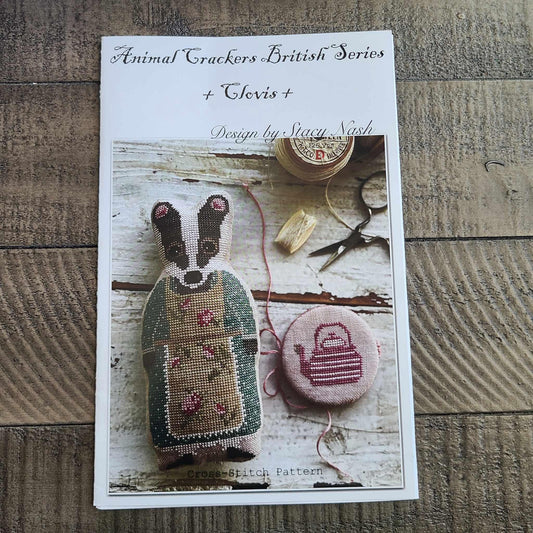 Animal Crackers Clovis cross stitch chart from Stacy Nash Designs