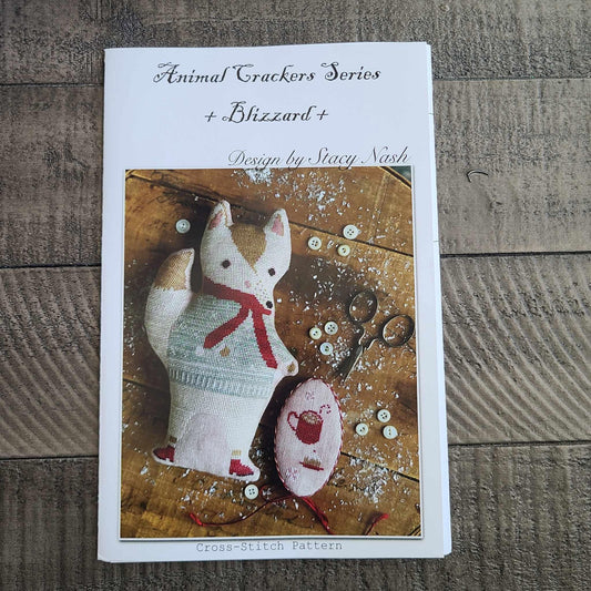 Animal Crackers Blizzard cross stitch chart from Stacy Nash Designs