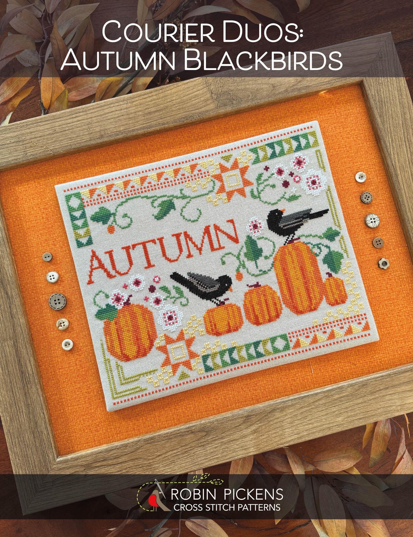 Nashville Needlework Market 2025 Cross Stitch Chart Autumn Blackbirds Robin Pickens