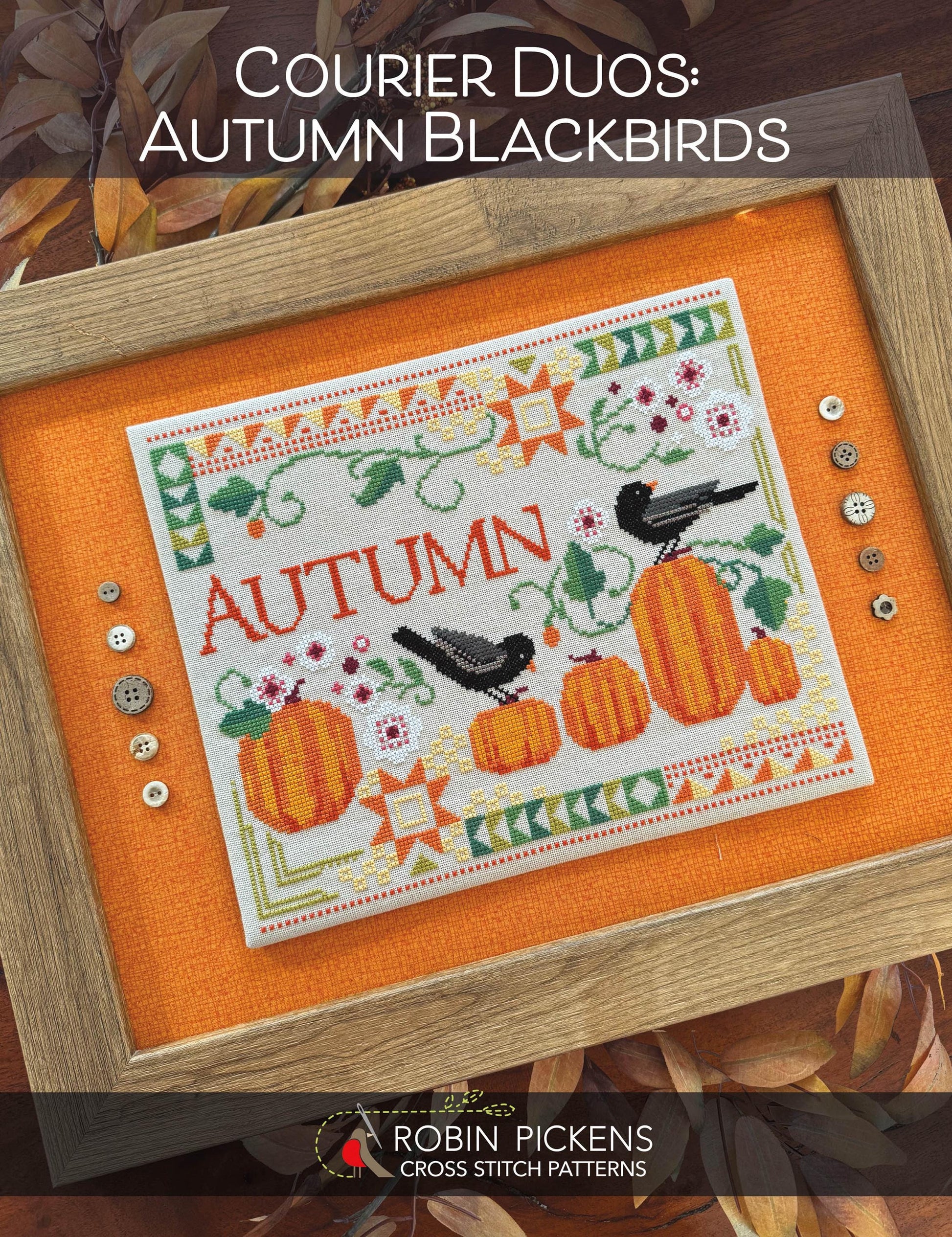 Nashville Needlework Market 2025 Cross Stitch Chart Autumn Blackbirds Robin Pickens