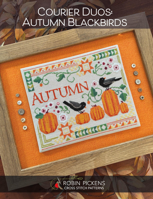 Nashville Needlework Market 2025 Cross Stitch Chart Autumn Blackbirds Robin Pickens