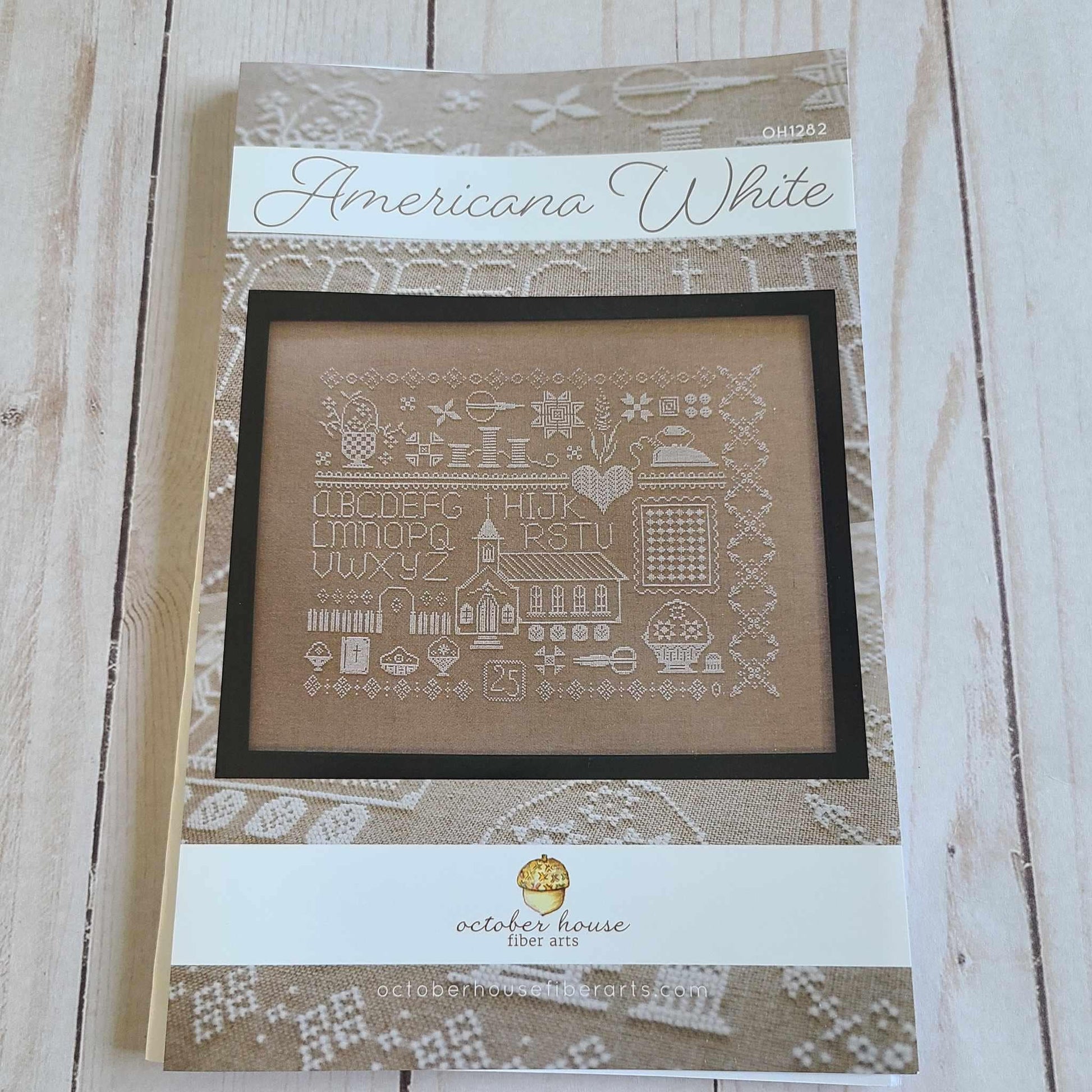 Nashville Needlework Market 2025 Cross Stitch Chart Americana White by October House Fiber Arts