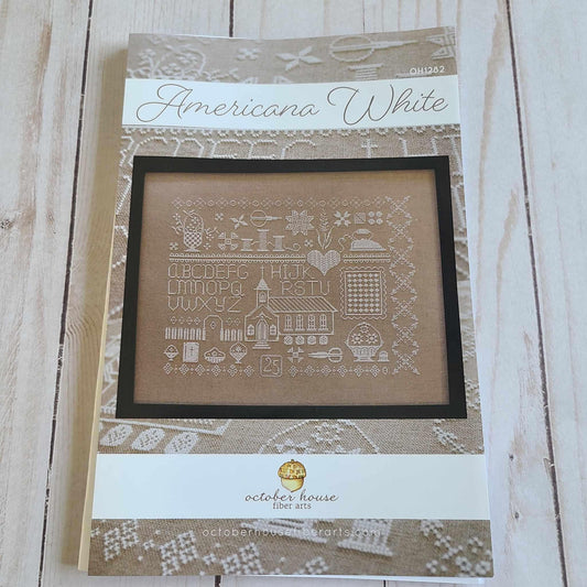 Nashville Needlework Market 2025 Cross Stitch Chart Americana White by October House Fiber Arts