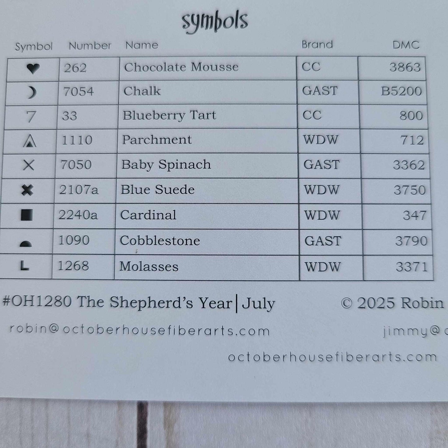 Nashville Needlework Market 2025 Cross Stitch Chart The Shepherd's Year July by October House Fiber Arts