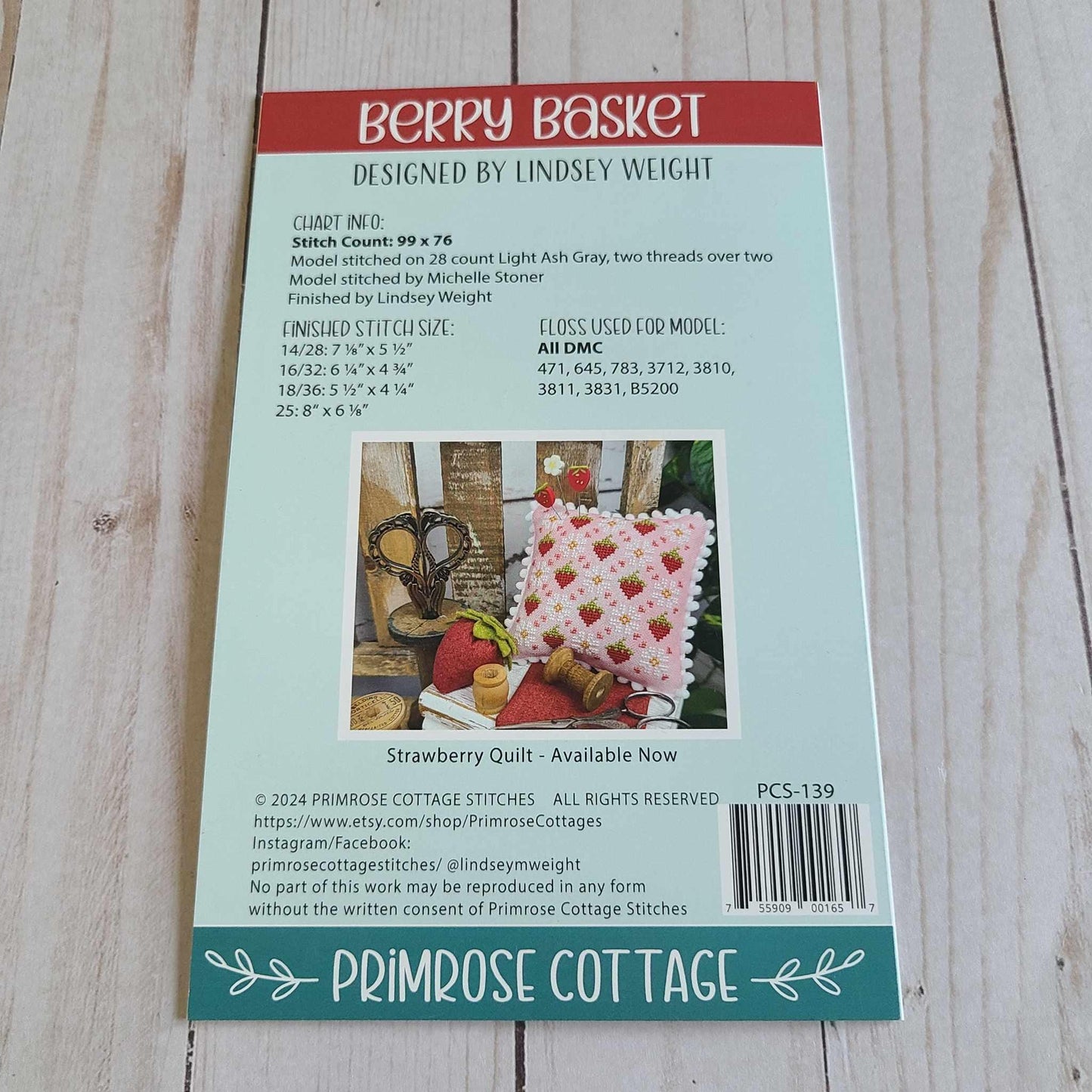 Berry Basket Cross Stitch Pattern Primrose Cottage Stitches