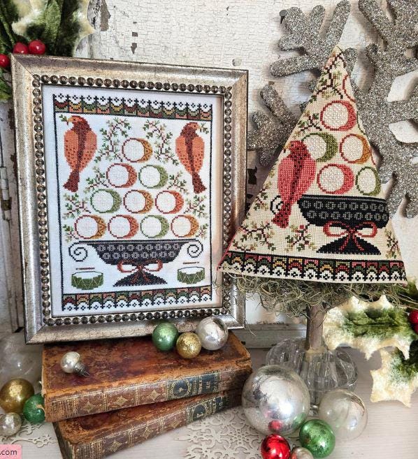 Nashville Needlework Market 2025 Cross Stitch Chart Twelfth Day of Christmas Sampler and Tree by Hello from Liz Mathews