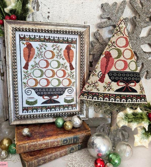 Nashville Needlework Market 2025 Cross Stitch Chart Twelfth Day of Christmas Sampler and Tree by Hello from Liz Mathews