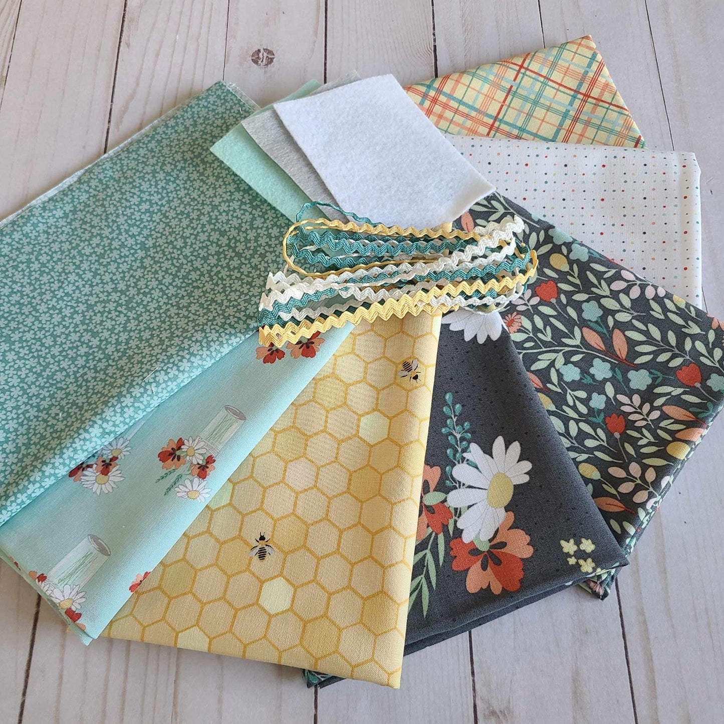 Summer Cross Stitch Finishing Bundle Riley Blake Sunshine and Sweet Tea by Amanda Castor of Material Girl