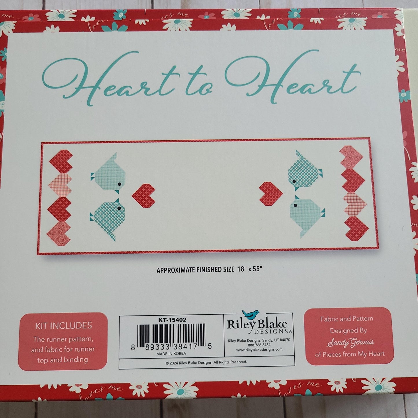 Heart to Heart Runner Boxed Kit Featuring You & Me by Sandy Gervais