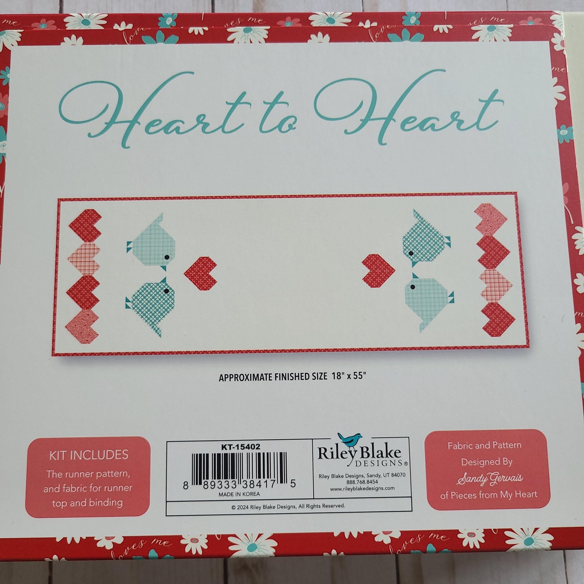 Heart to Heart Runner Boxed Kit Featuring You & Me by Sandy Gervais