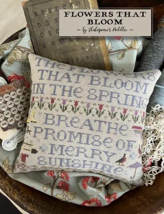 Nashville Needlework Market 2025 Cross Stitch Chart Flowers that Bloom by Shakespeare's Peddler