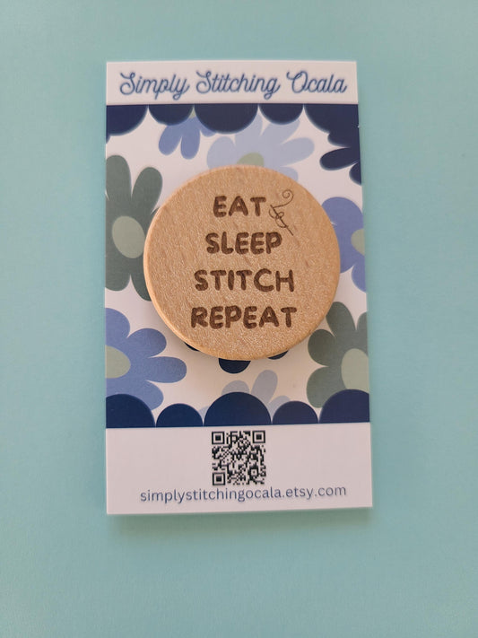 Needle Minder Eat Sleep Stitch Repeat cross Stitch