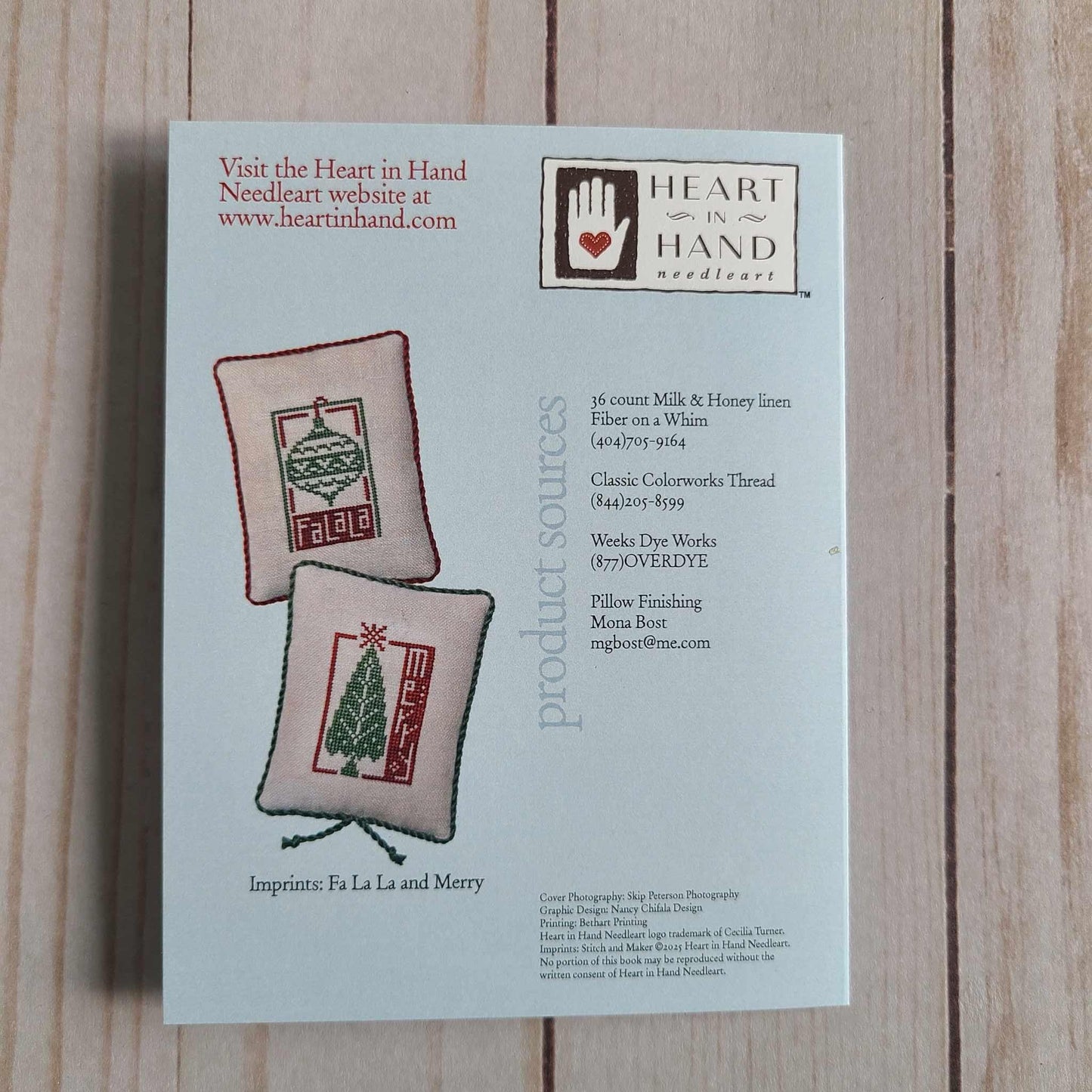 Imprints Stitch and maker Cross Stitch Pattern from Heart in hand