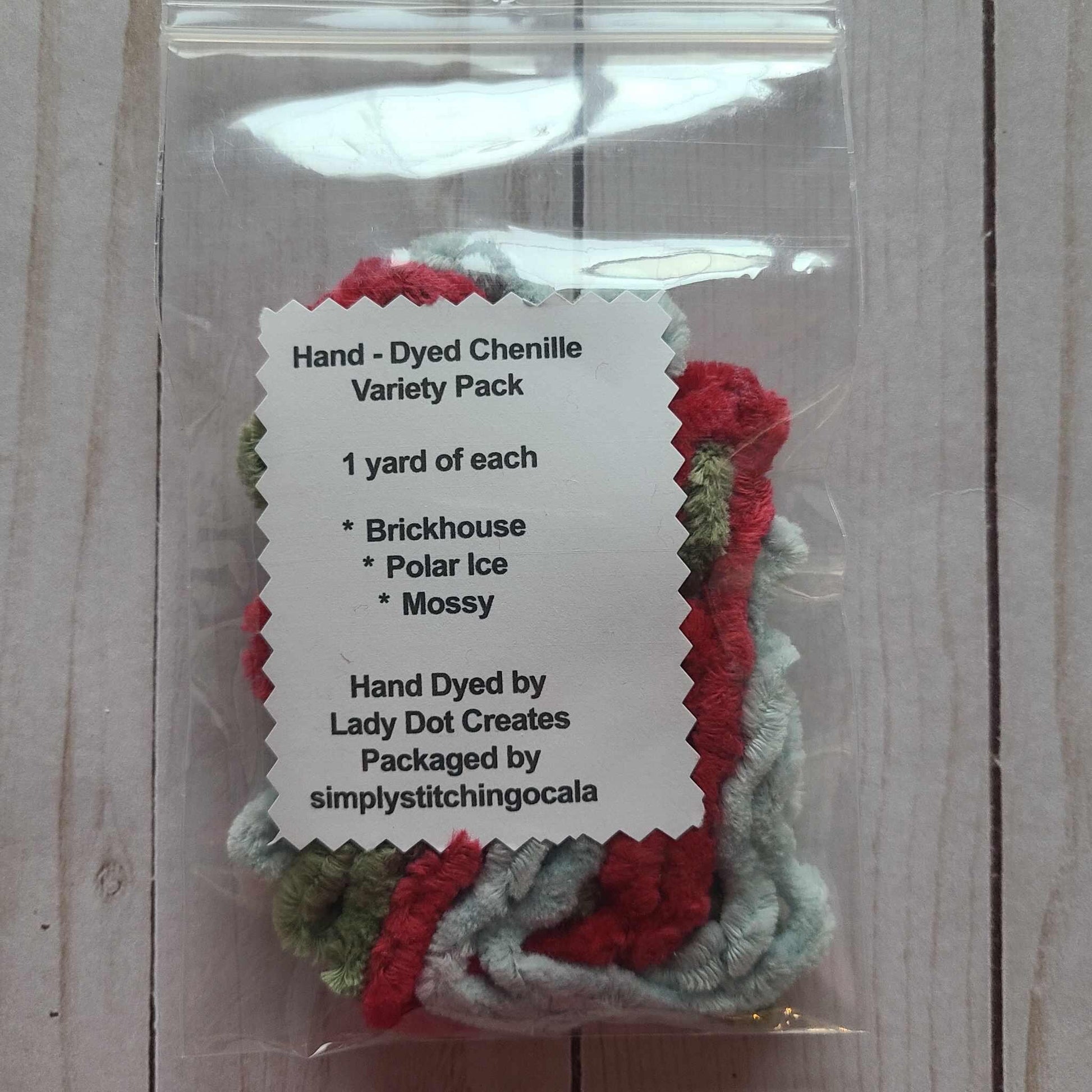 Lady Dot Creates Chenille variety Pack Polar Ice, Mossy, Brickhouse