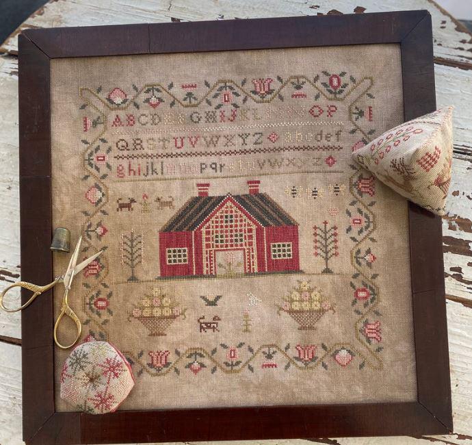 Nashville Needlework Market 2025 Cross Stitch Chart Rose Hill Farm Sampler Stacy Nash Designs