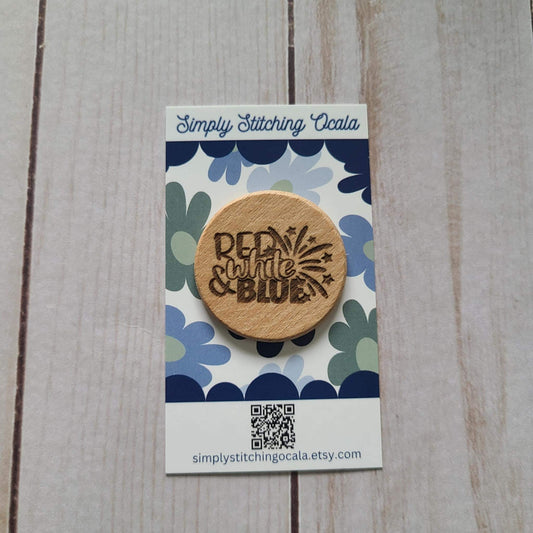 Needle Minder Patriotic Red White Blue Cross Stitch