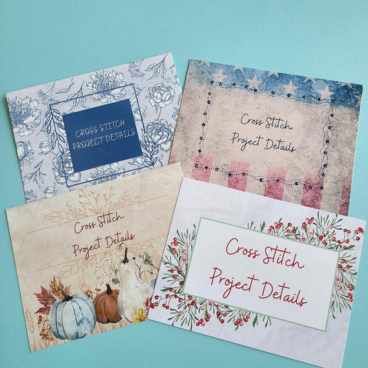 Printed Cross Stitch Project Cards / Project Tracker Cards/ Cross Stitch Organization/Stitching Journal Cards Printed/ Variety Pack