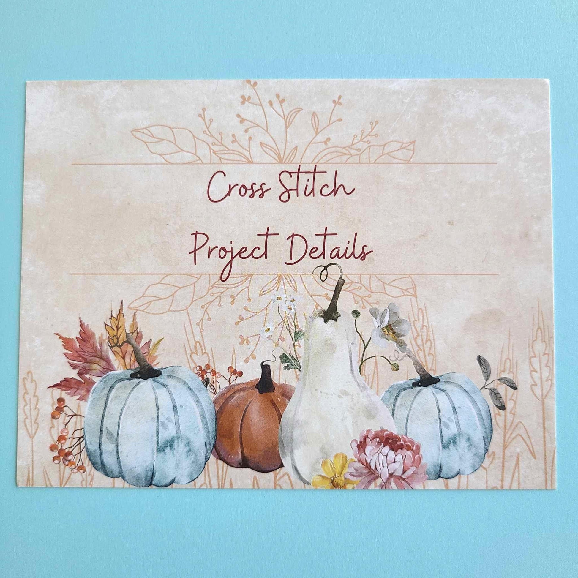 Printed Cross Stitch Project Cards / Project Tracker Cards/ Cross Stitch Organization/Stitching Journal Cards Printed/ Fall