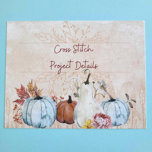 Printed Cross Stitch Project Cards / Project Tracker Cards/ Cross Stitch Organization/Stitching Journal Cards Printed/ Fall