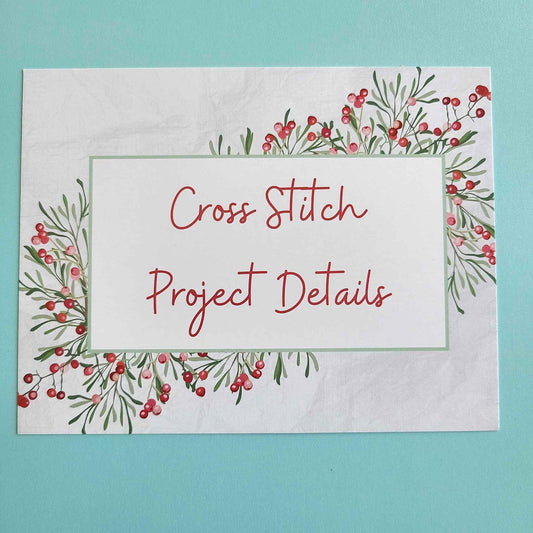 Printed Cross Stitch Project Cards / Project Tracker Cards/ Cross Stitch Organization/Stitching Journal Cards Printed/ Holiday
